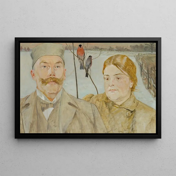 Portrait of Wacław Karczewski and Helena Karczewska - Jacek Malczewski — framed artwork on a wall
