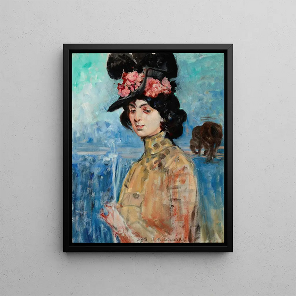 Portrait of Zofia Atteslander - Jacek Malczewski — framed artwork on a wall