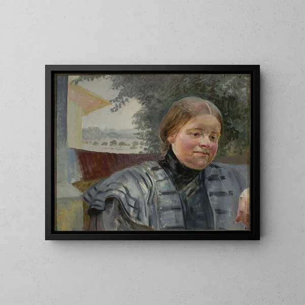 Portrait of Sister Hélène - Jacek Malczewski — framed artwork on a wall