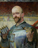 Self-portrait in armor with violins - Jacek Malczewski — artwork view