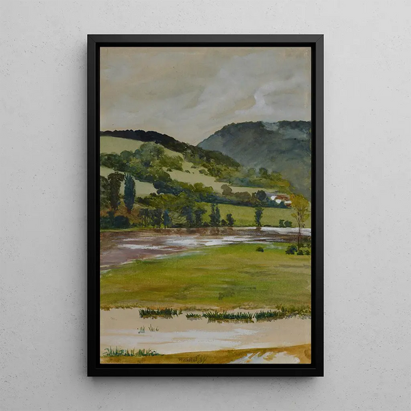 Spring Landscape Painting by Rozd - Jacek Malczewski — framed artwork on a wall