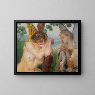 Tobias and a harpy - Jacek Malczewski — framed artwork on a wall