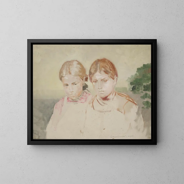 Two Girls - Jacek Malczewski — framed artwork on a wall