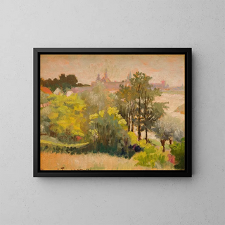 View of Kraków from Zwierzyniec - Jacek Malczewski — framed artwork on a wall