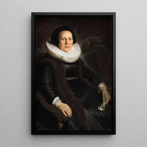 Portrait of a Woman - Jacob Adriaensz Backer — framed artwork on a wall