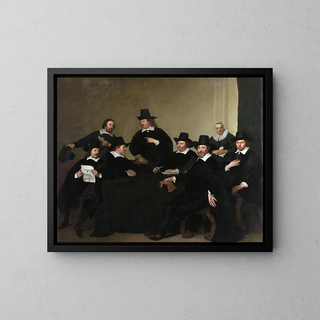 The Regents of the Nieuwe Zijds Institute for External Assistance to the Poor, Amsterdam, around 1650 - Jacob Adriaensz Backer — framed artwork on a wall