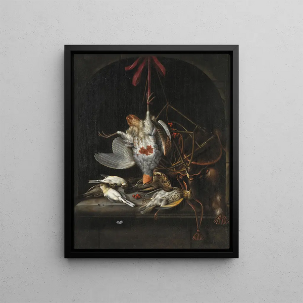 Wild birds dead - Jacob Biltius — framed artwork on a wall