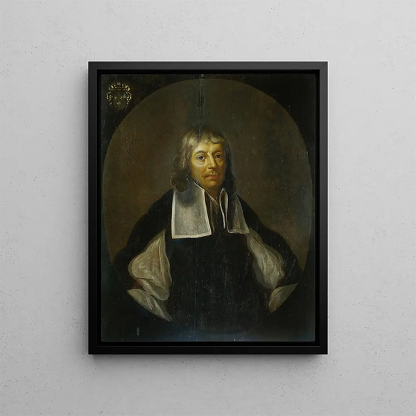 Portrait painting of Joan Maetsuyker, Governor-General of the Dutch East Indies - Jacob Coeman — framed artwork on a wall