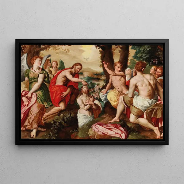 The Baptism of Christ - Jacob de Backer — framed artwork on a wall