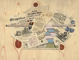 Trompe-l'œil of an engraving and a map - Jacob de Bruyn — artwork view