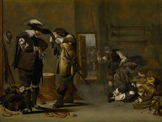 Soldiers arming themselves - Jacob Duck — artwork view