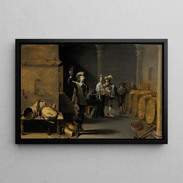 Les connaisseurs de vin - Jacob Duck — framed artwork on a wall