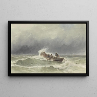 Marine Rescue Painting - Jacob Eduard van Heemskerck van Beest — framed artwork on a wall
