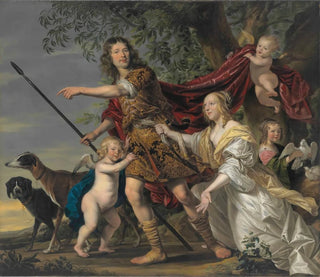 Portrait of a lady and a gentleman in Venus and Adonis - Jacob Frans van der Merck — artwork view