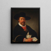 a man wearing a hat and holding a goose and a letter - Jacob Gerritsz. Cuyp — framed artwork on a wall