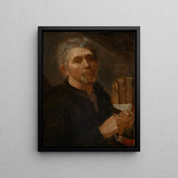 L'évangéliste Luc coupant sa plume - Jacob Gerritsz. Cuyp — framed artwork on a wall