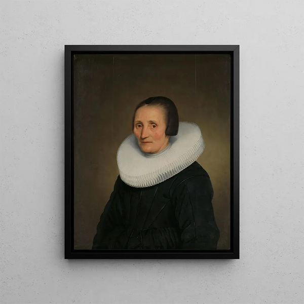 Portrait of Margaretha de Geer 1585-1672 - Jacob Gerritsz. Cuyp — framed artwork on a wall