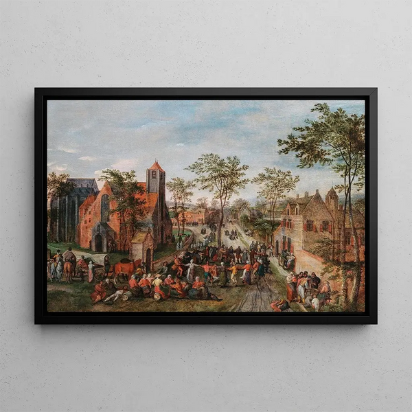 A village fair - Jacob Grimmer — framed artwork on a wall