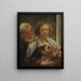 a bearded man and a woman with a parrot, an unrequited love - Jacob Jordaens — framed artwork on a wall
