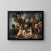 Achéloos defeated by Hercules, the origin of the cornucopia, allegory of fertility - Jacob Jordaens — framed artwork on a wall