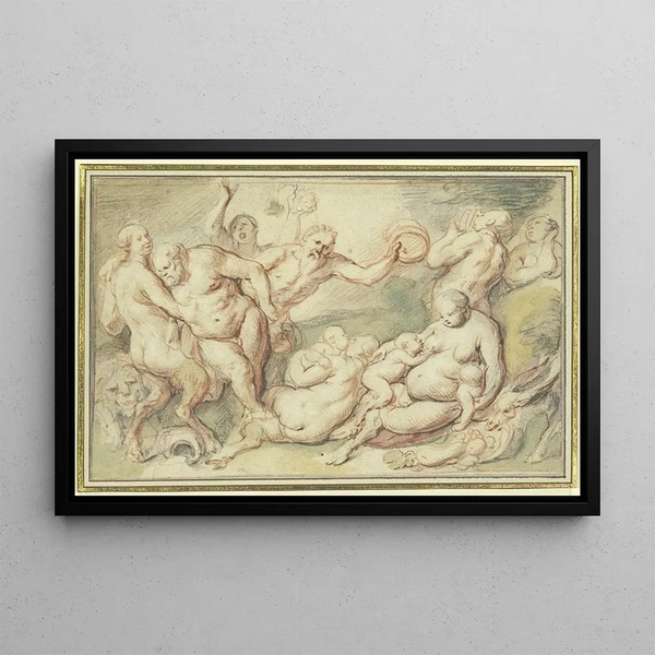 Bacchanale - Jacob Jordaens — framed artwork on a wall