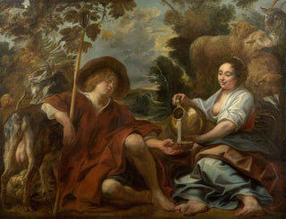 Bergère versant du lait à un berger - Jacob Jordaens — artwork view
