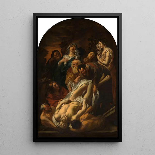 La Mise au tombeau du Christ - Jacob Jordaens — framed artwork on a wall