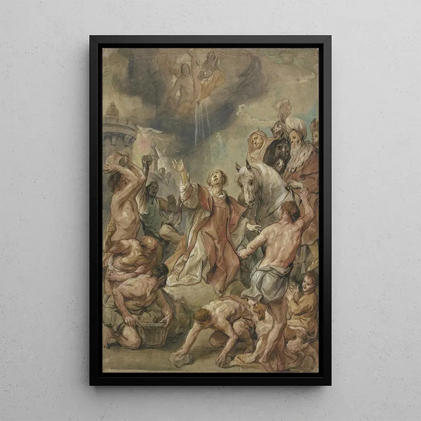 The Martyrdom of Saint Stephen - Jacob Jordaens — framed artwork on a wall
