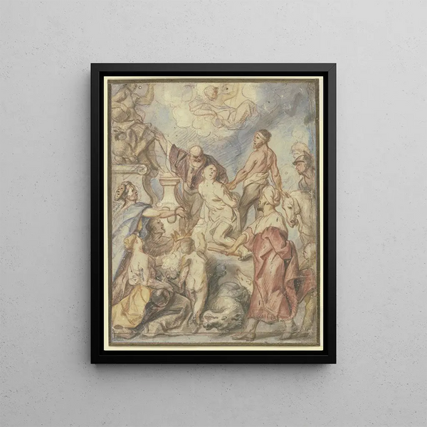 Martyre de saint Quirin de Malmedy - Jacob Jordaens — framed artwork on a wall