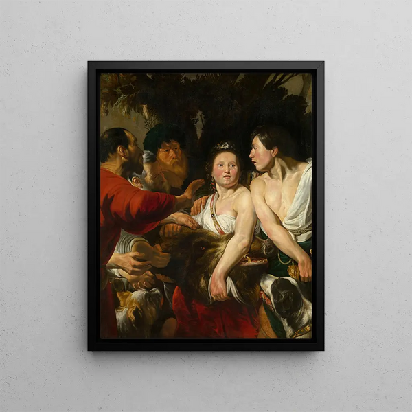 Méléagre et Atalante - Jacob Jordaens — framed artwork on a wall