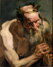 Old satyr holding a flute - Jacob Jordaens — artwork view