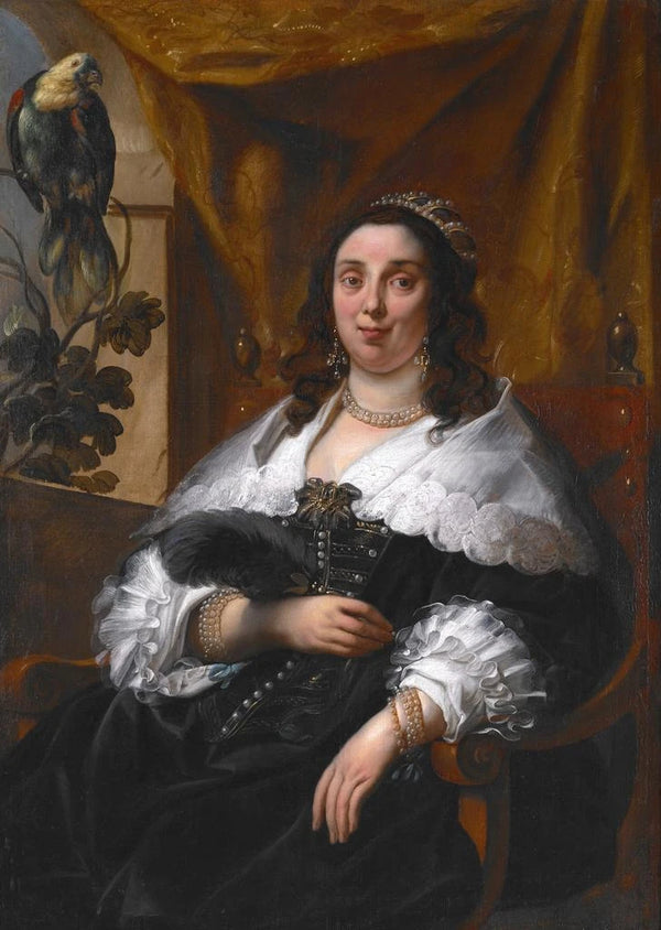Portrait of a Lady - Jacob Jordaens — framed artwork on a wall