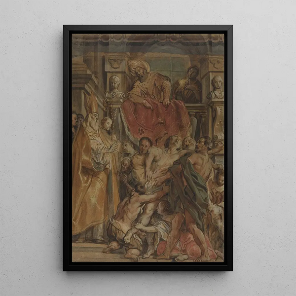 Saint Martin de Tours guérissant le serviteur de Tétrodius - Jacob Jordaens — framed artwork on a wall