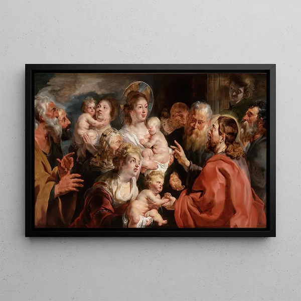 Laissez venir à moi les petits enfants - Jacob Jordaens — framed artwork on a wall