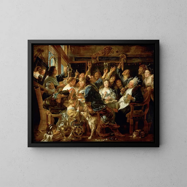 La Fête du Roi des Haricots - Jacob Jordaens — framed artwork on a wall