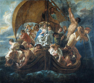 La Sainte Famille avec divers personnages et animaux dans une barque - Jacob Jordaens — artwork view