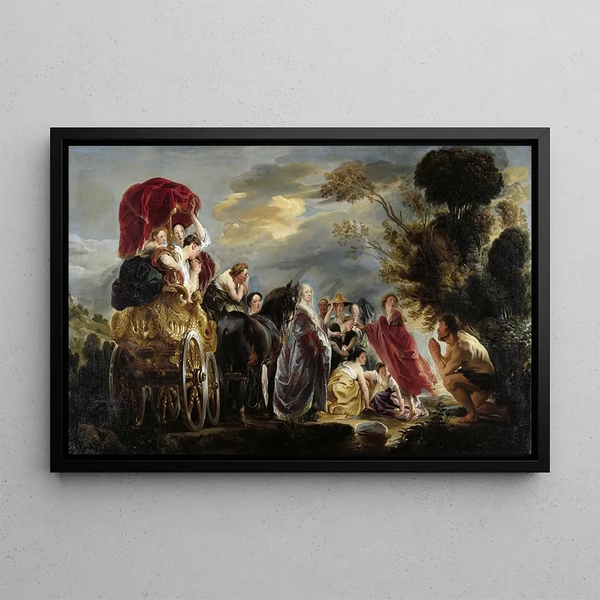 The Meeting of Ulysses and Nausicaa - Jacob Jordaens — framed artwork on a wall