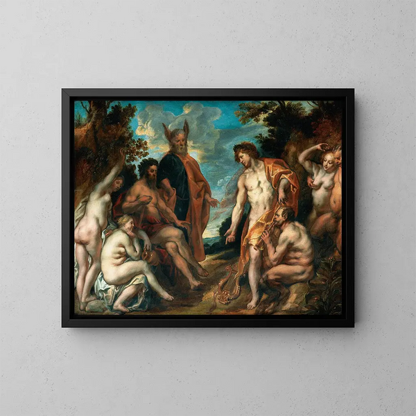 The musical contest between Apollo and Pan - Jacob Jordaens — framed artwork on a wall