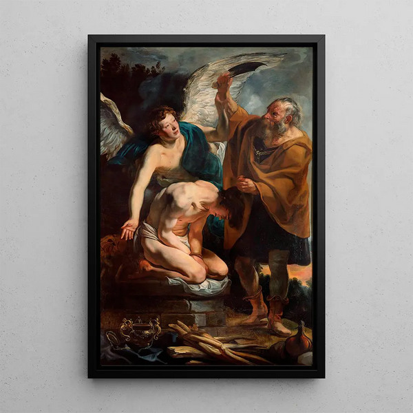 The Sacrifice of Isaac - Jacob Jordaens — framed artwork on a wall