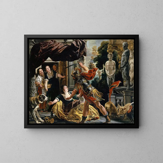 Ulysses threatening Circe - Jacob Jordaens — framed artwork on a wall