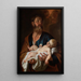 Joseph with the Child Jesus - Jacob Leyssens — framed artwork on a wall