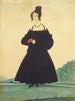 Woman in a landscape holding a red book - Jacob Maentel — artwork view