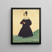 Woman in a landscape holding a red book - Jacob Maentel — framed artwork on a wall