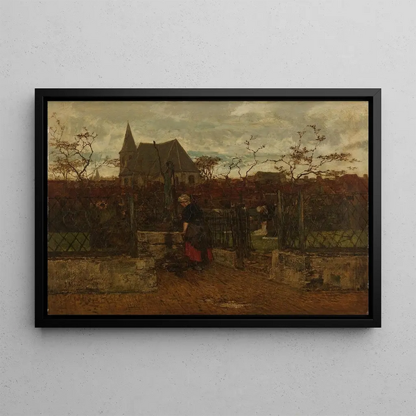 A bleaching field - Jacob Maris — framed artwork on a wall