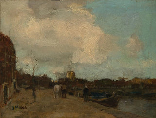 Canal Edge Painting - Jacob Maris — artwork view