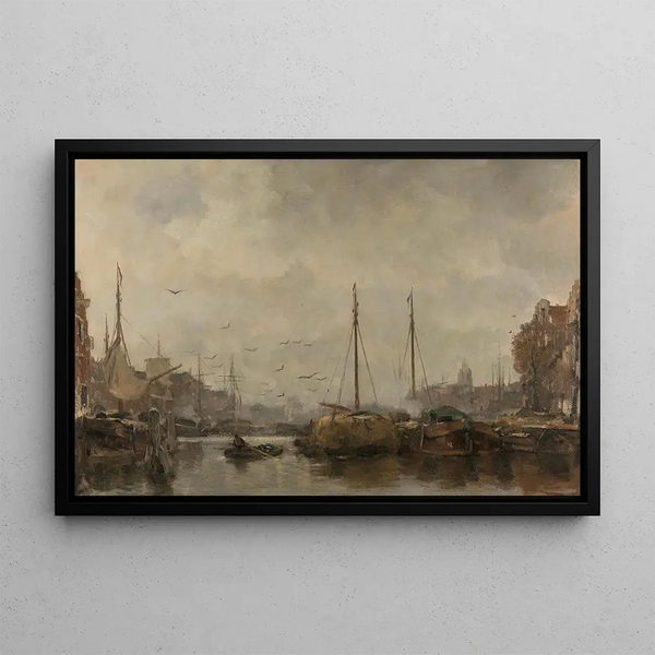Urban landscape painting - Jacob Maris — framed artwork on a wall