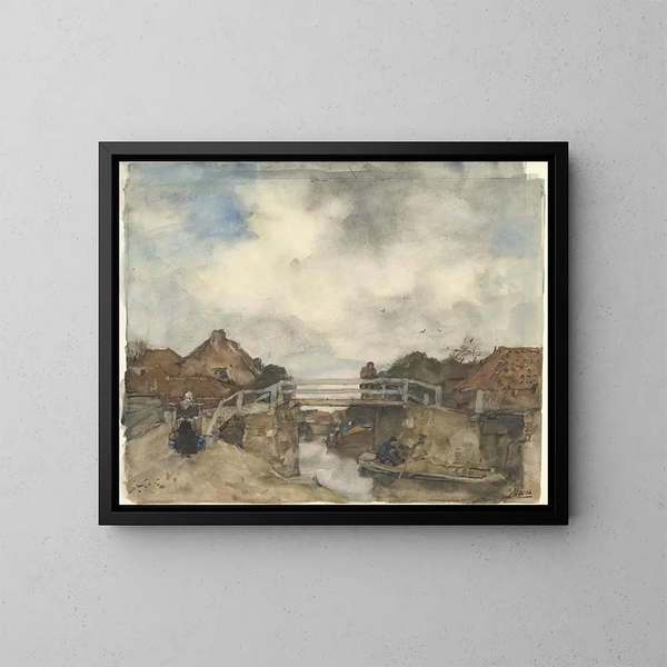 Dutch canal in Rijswijk - Jacob Maris — framed artwork on a wall