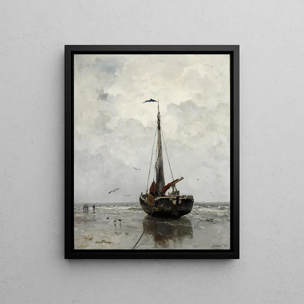 Fishing Boat - Jacob Maris — framed artwork on a wall