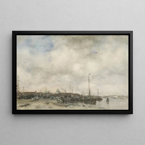 View of a City - Jacob Maris — framed artwork on a wall