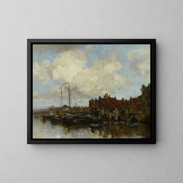 On the Amstel - Jacob Maris — framed artwork on a wall